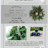 Xmasスワッグ・Xmasリース ワークショップのお知らせ